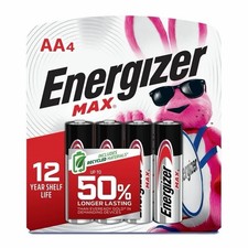 Energizer MAX AA Alkaline Batteries 4-Pack 12...