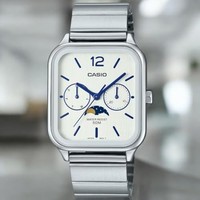 Casio Herrenuhr MTP-M305D-7AVDF WeißEs Zifferblatt Silbernes Band...