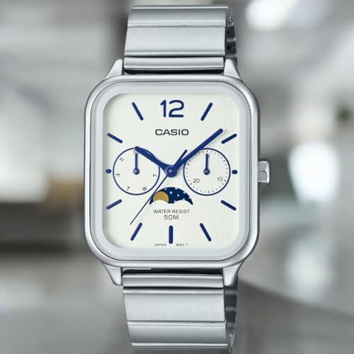 Casio Herrenuhr MTP-M305D-7AVDF WeißEs Zifferblatt Silbernes Band...-image