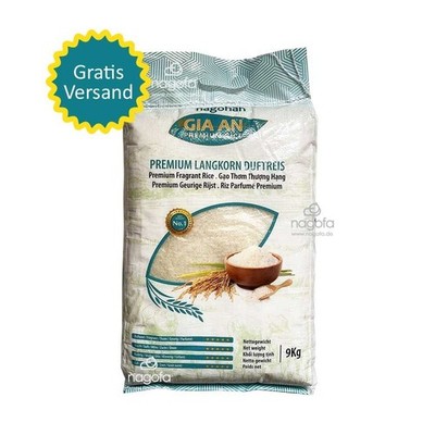 Gia An Reis, Hochwertige ST25 Premium Langkorn Duftreis - 9kg