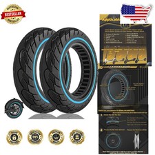 Durable 10x2.125 Solid Scooter Tire Blue Honeycomb Design for Gotrax G4 iScooter