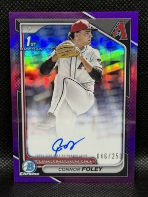 2024 Bowman Draft - Chrome Prospect Autograph Connor Foley Purple Refractor /250