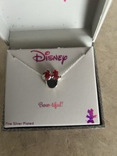 Disney Minnie Mouse  Bow-Tiful  Silver Plated Necklace NWB