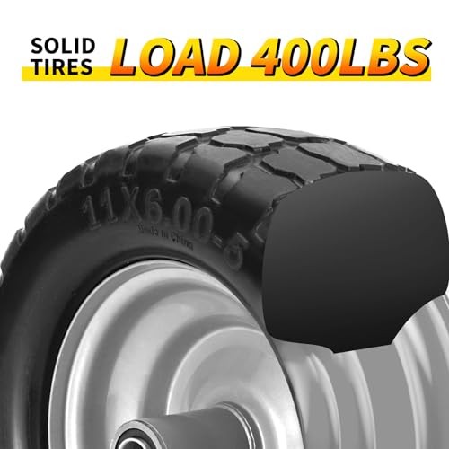 11x6.00-5 Lawn Mower Tires Flat Free, Zero Turn Mower Front Tires, 11x6-5 - Bild 6 von 7