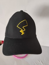 POKEMON PIKACHU EMB BIOWORLD MENS ELITE FLEX SNAPBACK HAT BLACK NEW