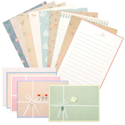 48 PCS Stationery Paper and Envelopes Set,Cute Floral Stationary Set for Writ...