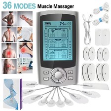 Tens Unit Muscle Stimulator 36 Modes Tens Ems Device Rechargeable Dual Channel