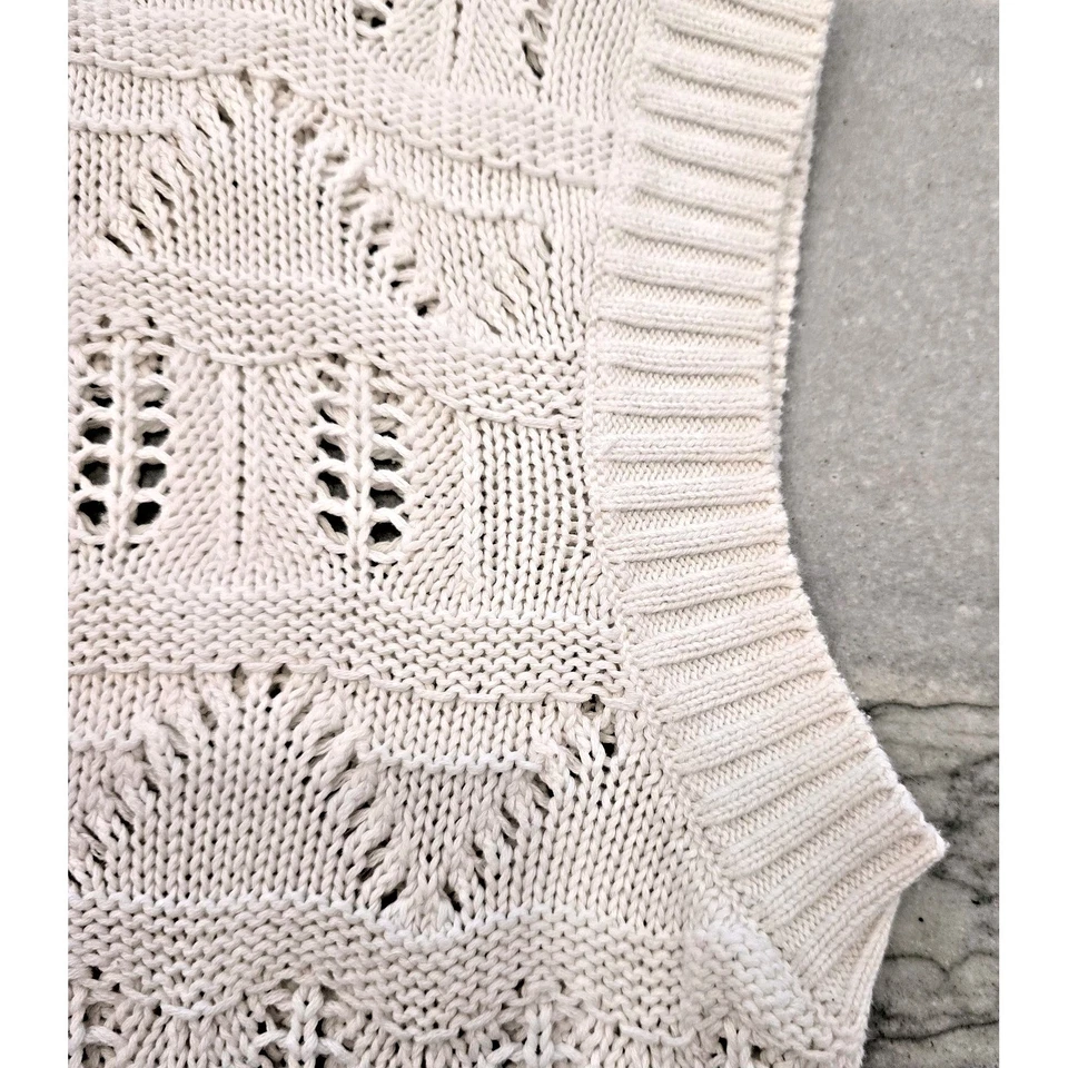 Chaleco Suéter Algodón Para Mujer Pequeño Tejido Sin Mangas Pullover Informal Ligero Foto 3 de 4