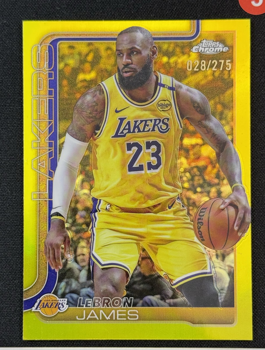 2025-26 Topps Chrome Basketball LeBron James #127 Yellow Refractor Lakers /275