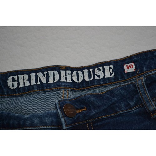 48239 Grindhouse Jeans Mens Size 40 x 31 Slim Skinny Stretch Fit Blue Distressed - Picture 5 of 10