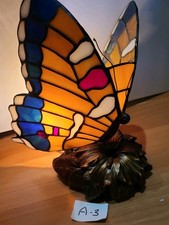 Tiffany Style Butterfly Stained Glass Lamp Flower Base Table Lamp Nightlight