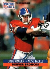  1991 Greg Kragen 71 Broncos 492 National Football League Sports Trading Card