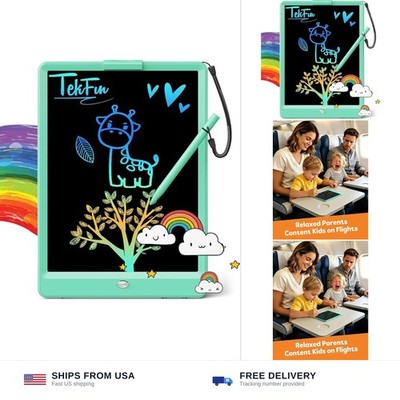 TEKFUN LCD Writing Tablet for Kids, 10-inch Coloring Drawing Pad, Mess Free D...