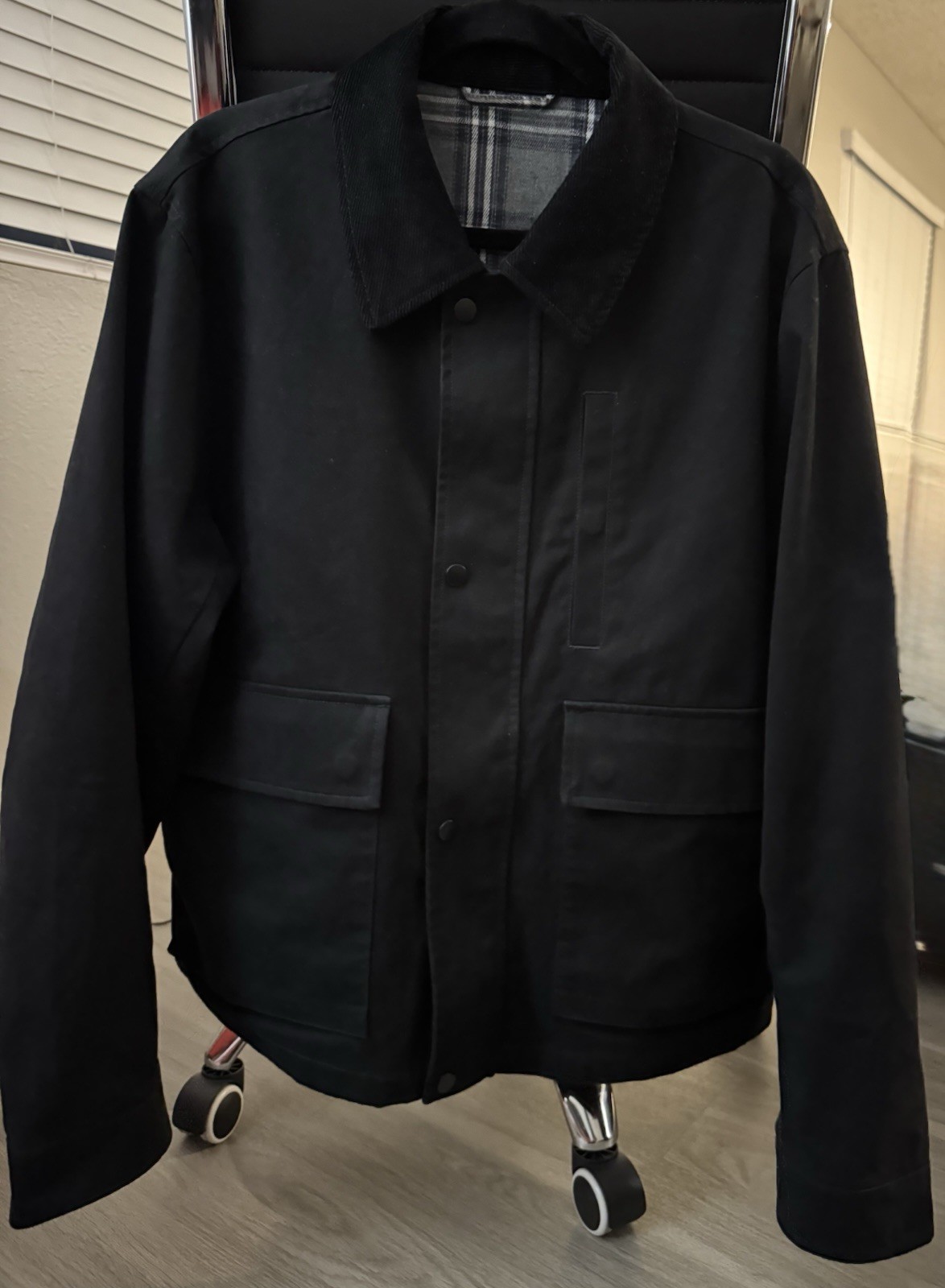 Mens corduroy collar work jacket size Large