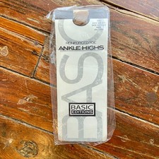 New Kmart Basic Editions Ankle Highs Stockings Reinforced Toe Nude USA NOS