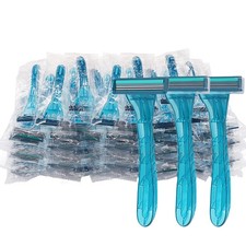 100 Pack Disposable Razors Individually Wrapped, 1 Count Pack of 100 , Blue