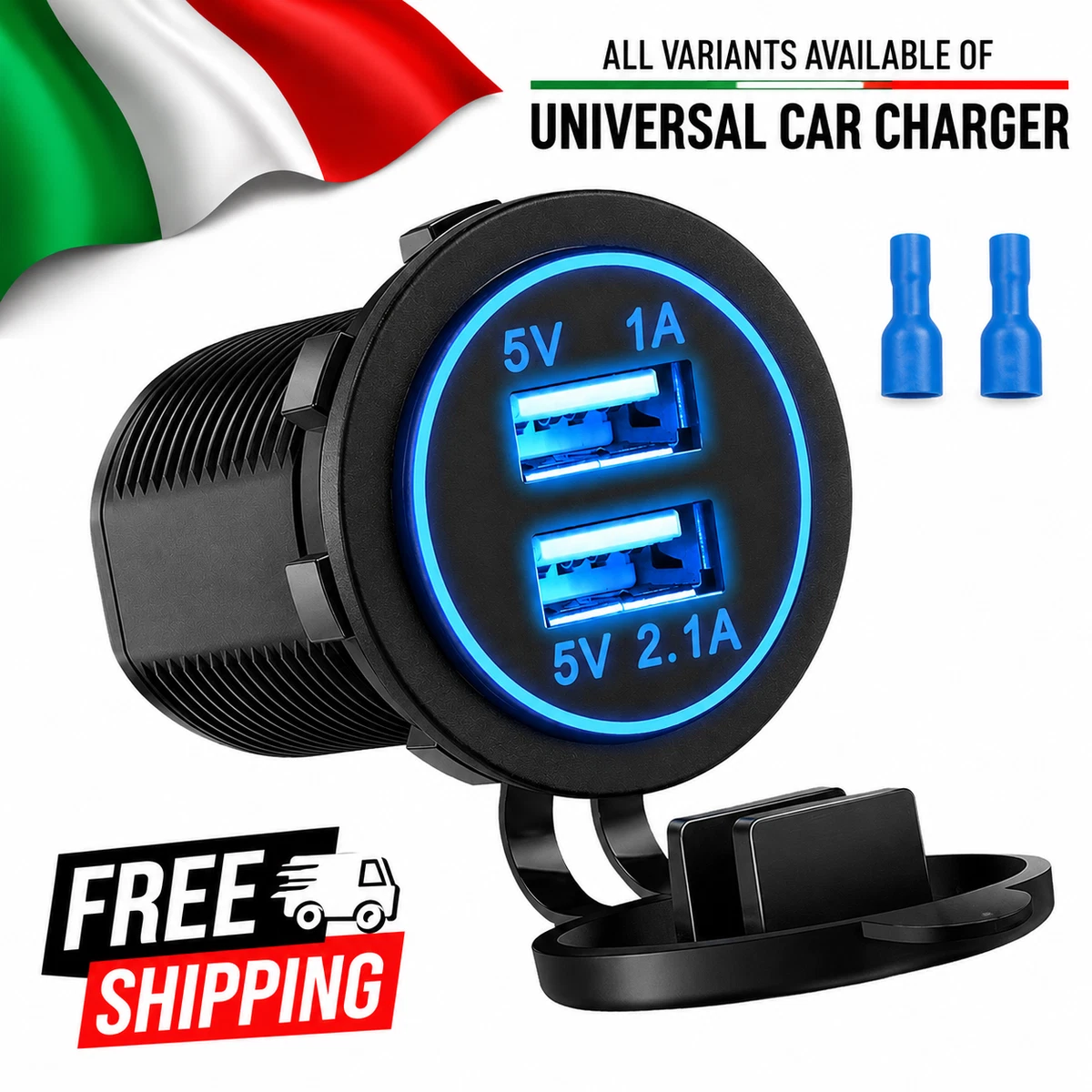 Acquista Adattatore presa caricabatteria per auto USB tipo C Quick Charge QC 3.0 + PD 12V-24V per pannello di alimentazione USB per auto, moto, marina, atv, barca, camper, con interruttore in Italia