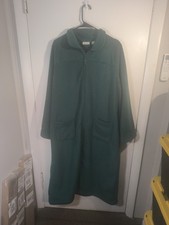 L.L. Bean Winter Fleece Zip Front Long Robe Housecoat Deepest Green XL Petite