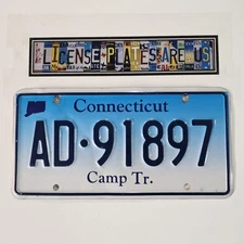 CONNECTICUT CAMPER LICENSE PLATE 🔥FREE📫🔥 AD 91897 ~ CAMP TRAILER TAG