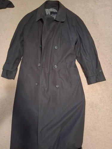 Bill Blass Men’s Overcoat Raincoat Black Belted Rain Coat w/Removeable Liner image 4