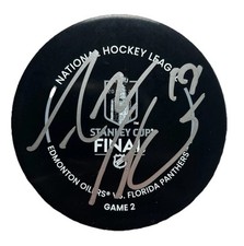 Adam Henrique Edmonton Oilers Signed 2025 Stanley Cup Finals Game Puck COA