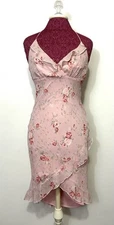 Rampage Y2K Hi-Low Dress Size 5 Pink Rose Floral Babydoll Coquette Romantic Girl