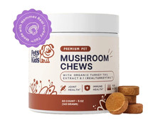 Pets Are Kids Premium Pet Mushroom Chews With Turkey Tail Extract, 60 Count 