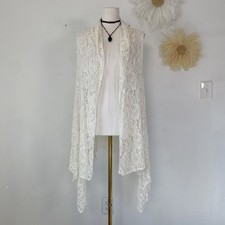 Womens Lace Open Front Fairy Boho Lace Kimono Top Size L/XL Festival Layers