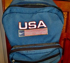 Vintage Nike USA Backpack Red White Blue Flag 90s Atl Use For Summer Olympics EC