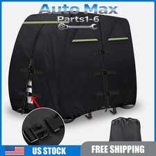 Waterproof Golf Cart Cover 210D Heavy Duty Black for 4-2 Passengers 108"x48"x66"