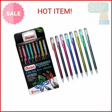 Pentel Hybrid Dual Metallic Liquid Gel Roller Pen YK110/8-M - Pack of 8 Pens in