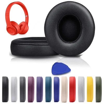 2 pezzi cuscinetti auricolari in pelle ricambio per cuffie wireless Beats Solo 2 e Solo 3