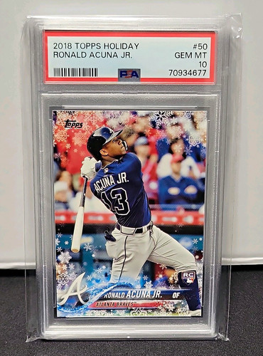 2018 Topps Holiday Ronald Acuna Jr. Atlanta Braves (RC) PSA 10 #50 Rookie Card 