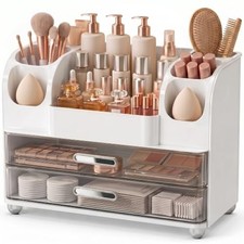 Large Makeup Organizer Countertop for Vanity Skincare Organizers White Large