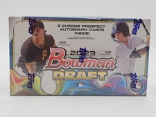 2023 BOWMAN DRAFT HOBBY BOX BASEBALL SEALED 3 AUTO CHROME PROSPECT Q0850