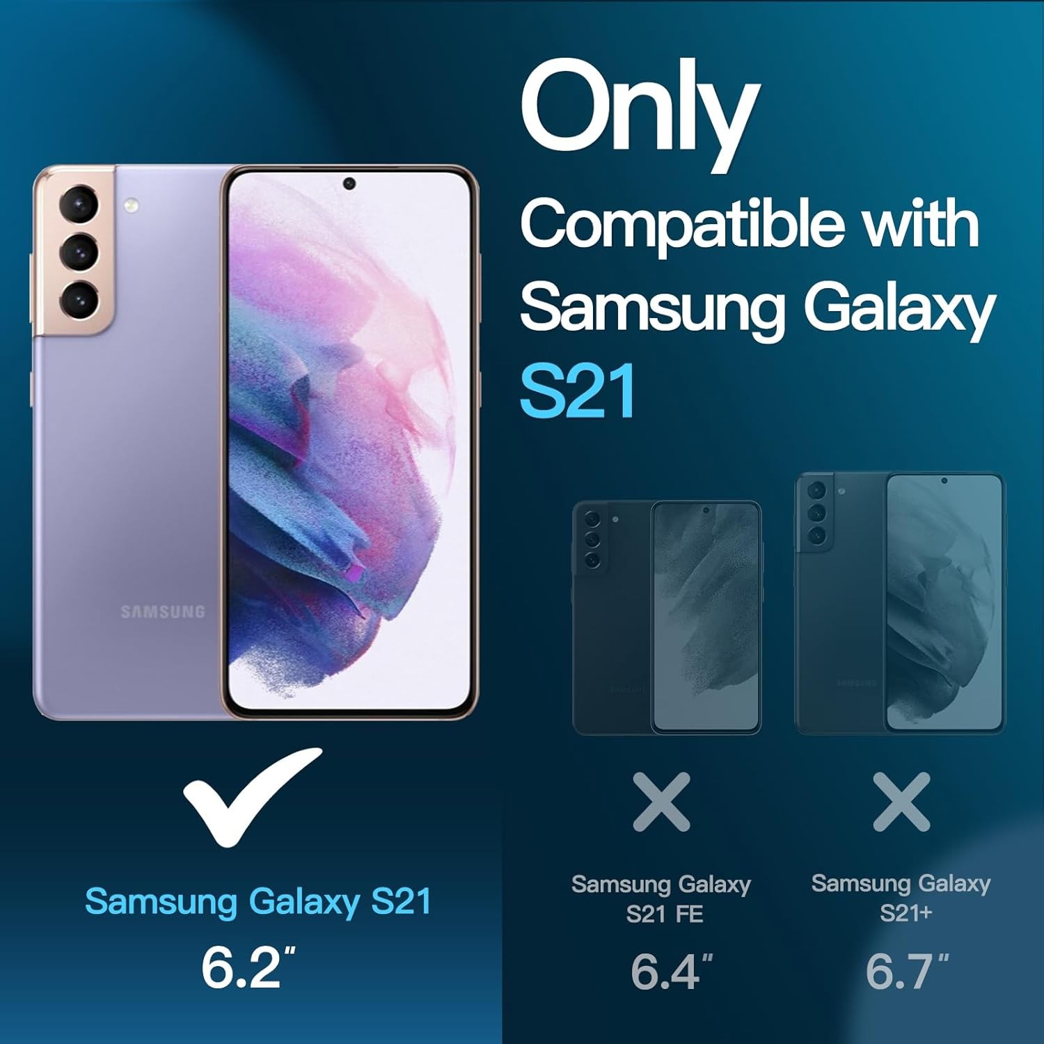 JETech Screen Protector for Samsung Galaxy S21 5G 6.2-Inch, Tempered Clear 