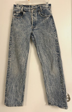 Vintage 80s Levi's Button Fly Student 701 0109 Acid Wash Made In USA True 28x28