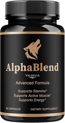 Alpha Blend Men Wellness Supplement Capsules Energy Strength 1 Pack 60Ct