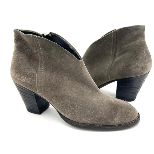 Paul Green Delgado Ankle Booties Gray Suede Size 6.5