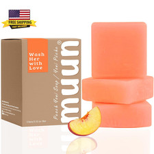 Yoni Soap Bar - Peach Pack 3 Feminine Wash Ph Balance Eliminates Odor                