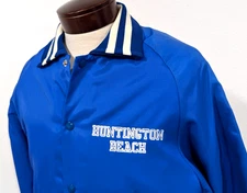 Vtg 80s Don Alleson Men's M HUNTINGTON BEACH ~ OUTLAWS Varsity Jacket Blue USA *