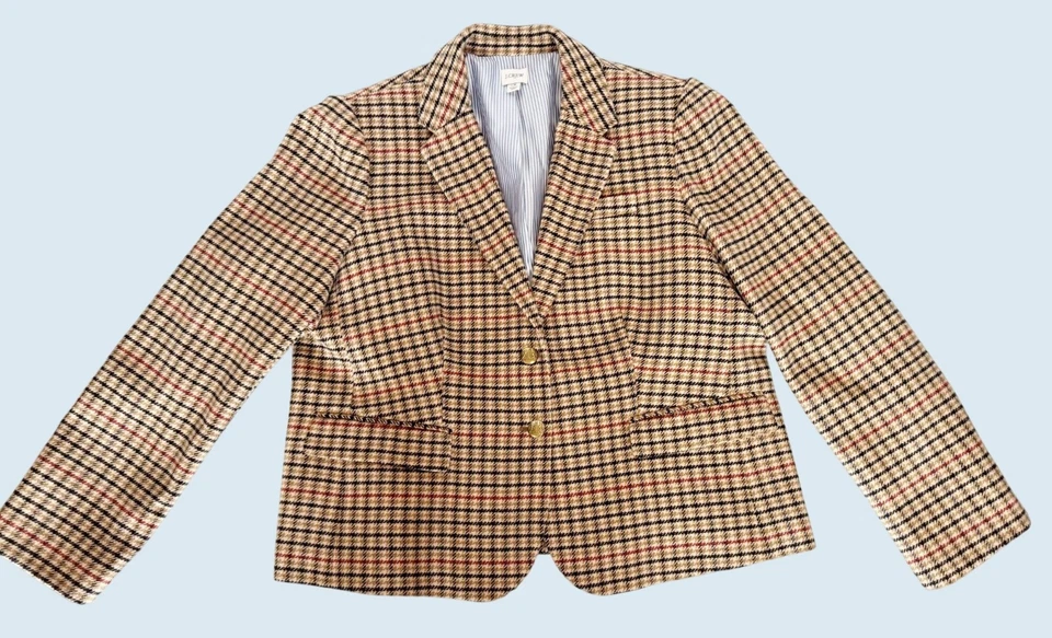 Chaqueta Blazer Escolar J CREW Factory Mezcla Lana Espiga Talla 18 Foto 3 de 4