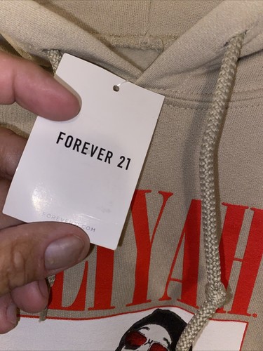 AALIYAH Hoodie Sweatshirt MEN MEDIUM NEW W/TAGS FOREVER 21 Tan R&B Hip Hop Godd - Picture 4 of 5