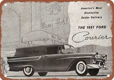 METAL SIGN - 1957 Ford Courier Vintage Ad 01 - Old Retro Rusty Look