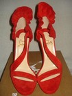 100% AUTH NEW WOMEN LOUBOUTIN COLANKLE 120 RUFFLED SUEDE HEEL/SANDALS US 9 — photo 7