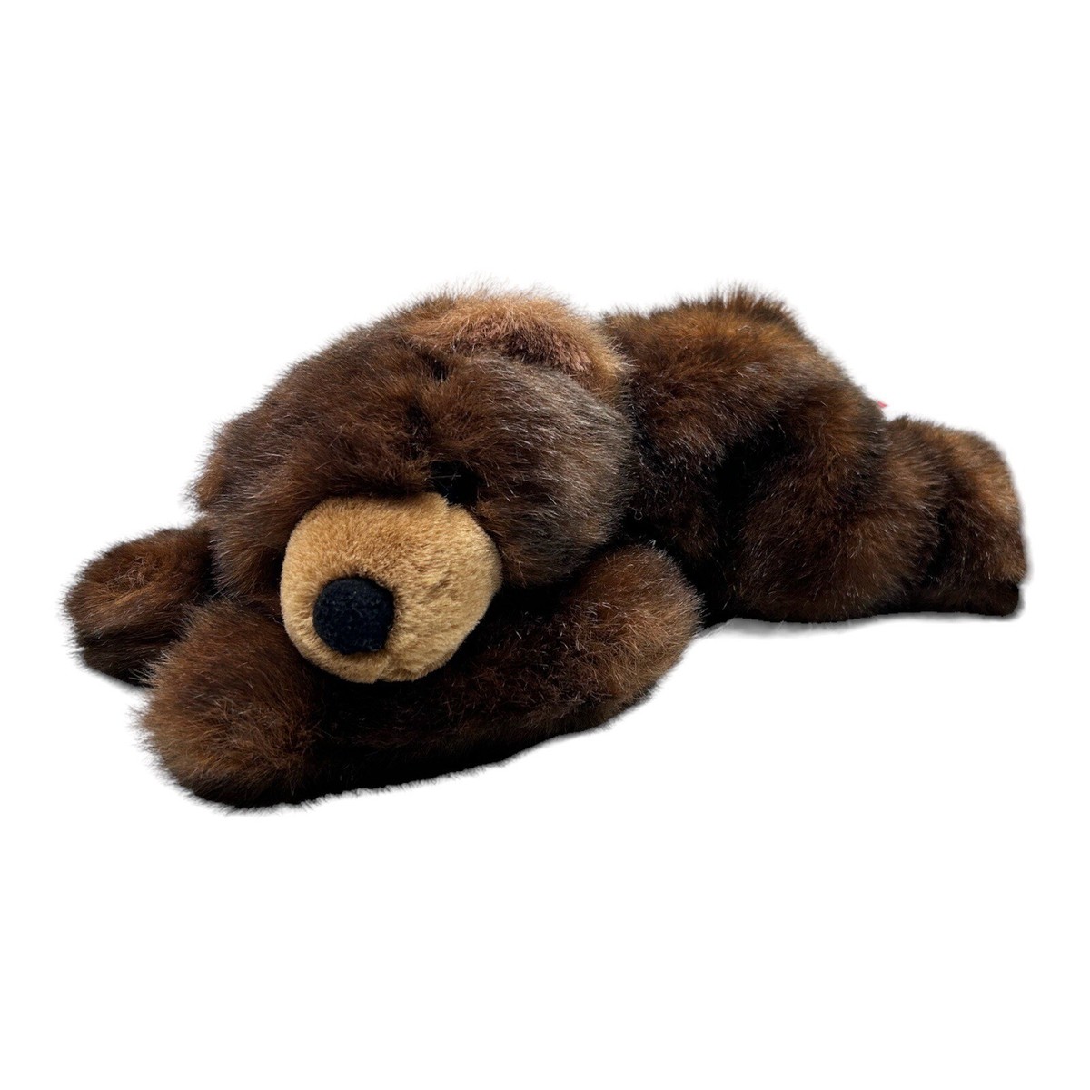 Aurora Brown Grizzly Bear Plush Stuffed Animal Laying Down