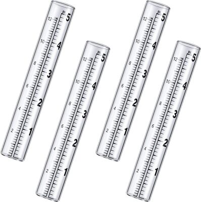 Frienda 4 Pieces Capacity Rain Gauge Glass Tube Replacement Rainfall Test Tube w