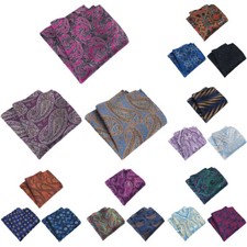 3 Packs Men Flower Paisley Pocket Square Handkerchief Wedding Party Hanky