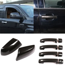 For 2007-21 Toyota Tundra Carbon Fiber Door Handle COVERS+Mirrors Cover Trim ABS