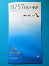 AMERICAN AIRLINES SAFETY CARD--757 INTERNATIONAL